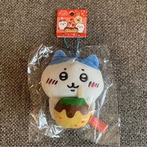 BNWT Japan 10cm Chiikawa Hachiware Osaka limited edition takoyaki plush keychain